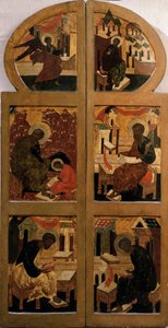 Die Heiligen Tore Die Königlichen Türen, Spätes 16. Jahrhundert von Anonymous Russian icon painter