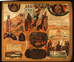 Die Himmelsleiter, Mitte des 17. Jahrhunderts von Anonymous Russian icon painter