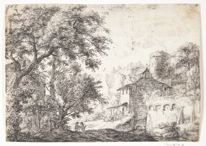 Stadtmauer mit einem Gasthaus