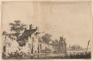 Abfahrt von zwei Fischern von Anthonie Waterloo