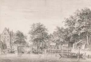 Ansicht der Sint-Anthoniessluis in Amsterdam von Anthonie Waterloo