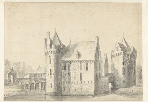 Ansicht des Sjaerdemaslot in Franeker von Anthonie Waterloo