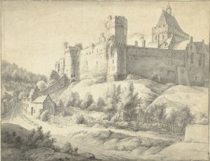 Ansicht des Valkhofs in Nijmegen von Anthonie Waterloo