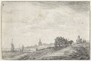 Küstenlinie mit Pferd und Wagen
