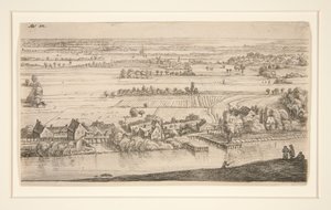 Das Dorf am Kanalufer von Anthonie Waterloo