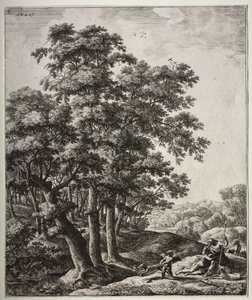 Sechs große aufrechte Landschaften mit Szenen aus Ovids Metamorphosen: Venus und Adonis