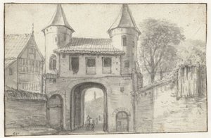 Stadttor in Hamburg (?), von innen gesehen von Anthonie Waterloo