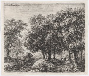 Der Waldweg Les Deux Cavaliers, 17. Jahrhundert von Anthonie Waterloo