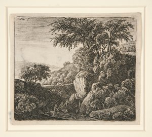 Der kleine Wasserfall, aus einem Satz von 4 Radierungen, B. 3-6