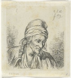 Alte Frau nach rechts von Anthonie Willem Hendrik Nolthenius de Man