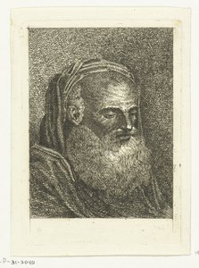 Büste eines alten Mannes mit weißem Bart von Anthonie van den Bos