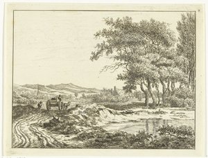 Karren auf einem Landweg bei den Dünen von Anthonie van den Bos