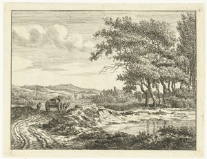 Karren auf einem Landweg bei den Dünen von Anthonie van den Bos