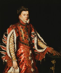 Porträt von Elisabeth von Valois, Königin von Spanien, dreiviertellang von Anthonis van Dashorst Mor