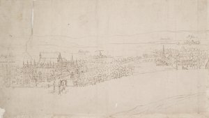 Panorama von London, gesehen von Southwark: Westminster, 1554 von Anthonis van den Wyngaerde