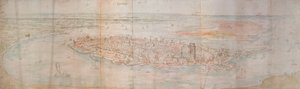 Panoramablick auf Dordrecht von einem erhöhten Punkt im Westen, 1545