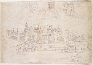 Studien des Palastes von Oatlands und Hampton Court, ca. 1544 von Anthonis van den Wyngaerde