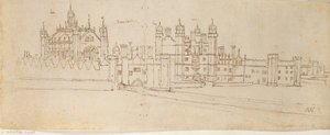 Die Kapelle und das Torhaus des Hampton Court Palace, ca. 1550-1560 von Anthonis van den Wyngaerde