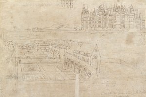 Das Flussufer des Richmond Palace und der Privy Gardens von Anthonis van den Wyngaerde