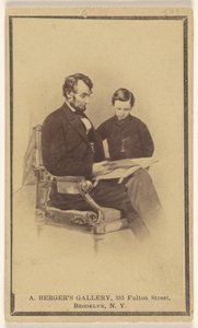 Präsident Lincoln liest seinem Sohn Tad die Bibel vor von Anthony Berger