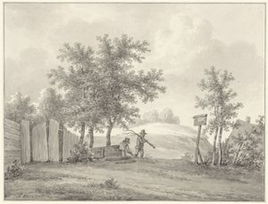 Dünenlandschaft mit zwei Sammlern von Anthony Oberman