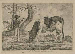 Hirte mit Kuh von Anthony Oberman