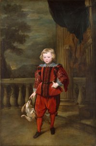 Ein Junge auf einer Terrasse stehend von Anthony van Dyck