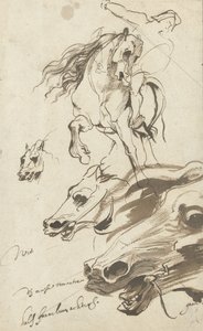 Studie eines Reiters und Kopf eines Pferdes, 1620-1621
