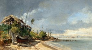 Ein Blick auf den Strand, São Domingos, Niterói, RJ von Antonio Parreiras