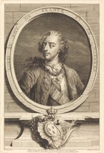 Ludwig XV., König von Frankreich von Antoine Benoist after Jakob Christoffel Le Blon after Nicholas Blakey