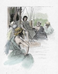 Odyssee von Homer: Telemach ruft die Versammlung der alten Griechen zusammen und hört die Rede von Egyptios, dessen Sohn Antiphus mit Odysseus aufbrach