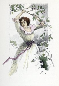 Porträt der jungen Caroline de Colombier, ca. 1785 (Druck)