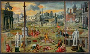 Das Massaker des Triumvirats. Anspielung auf die... von Antoine Caron