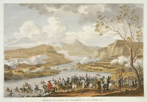 Die Schlacht und Überquerung des Tagliamento, 26 Ventose, Jahr 5 (März 1797), graviert von Jean Duplessi-Bertaux