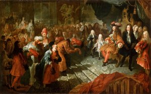 Ludwig XIV. empfängt den persischen Botschafter in der Galerie des Glaces in Versailles, 19. Februar