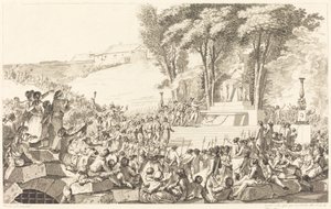 Der Brunnen der Regeneration auf den Trümmern der Bastille, 10. April 1793 von Antoine Jean Duclos after Charles Monnet