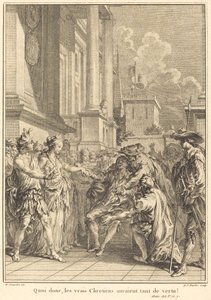 Was, die wahren Christen hätten so viel Tugend! von Antoine Jean Duclos after Hubert François Gravelot