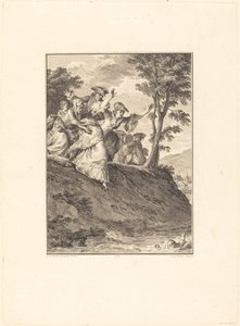 Sie eilt ihm nach von Antoine Jean Duclos after Jean Michel Moreau