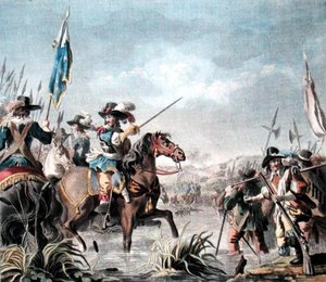 Sieg von Staffarda (1690), graviert von Jean Baptiste Morret