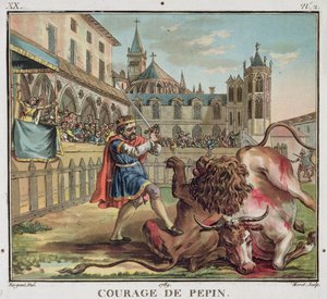 Der Mut von Pepin, graviert von Jean Baptiste Morret