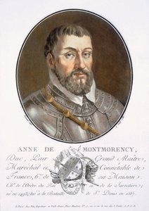 Anne de Montmorency, aus Portraits des grands hommes, femmes illustres, et sujets mémorables de France, graviert und in Farben gedruckt, veröffentlicht von Pierre Blin, 1786-92, Paris