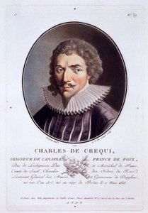 Charles de Crequi, aus Portraits des grands hommes, femmes illustres, et sujets memorables de France, graviert und in Farben gedruckt, veröffentlicht von Pierre Blin, 1786-92, Paris