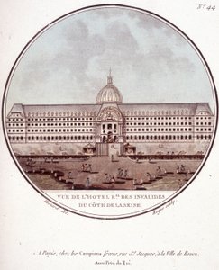 Ansicht des Hôtel des Invalides von der Seine-Seite, Paris. In malerischen Ansichten der Hauptgebäude von Paris von Sergeant
