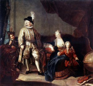 Porträt des Barons von Erlach mit seiner Familie