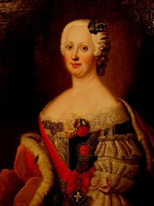 Porträt von Johanna-Elizabeth, Kurfürstin von Anhalt-Zerbst 1712-1760, Mutter von Katharina II., 1740er Jahre