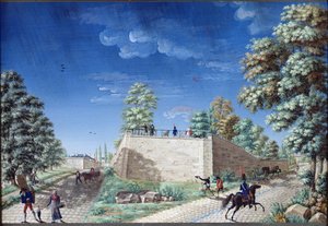 Blick auf eine Terrasse am Stadtrand von Paris, ca. 1810 von Antoine Pierre Mongin