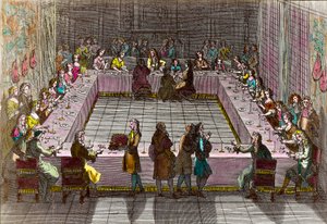 Die königliche Lotterie im 18. Jahrhundert. Kupferstich von Antoine Trouvain (1656-1708)