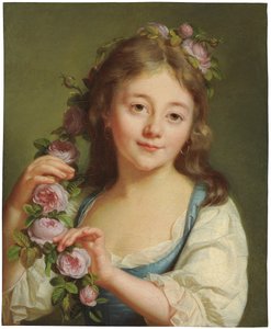 Junges Mädchen mit einem Rosenkranz