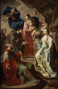 Die Jungfrau Maria mit vier Heiligen
