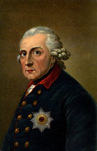 Geschichte. Deutschland. Friedrich II. der Große. Illustration inspiriert von einem Porträt von Anton Graff (1780), Deutschland, ca. 1900 (Postkarte) von Anton (after) Graff